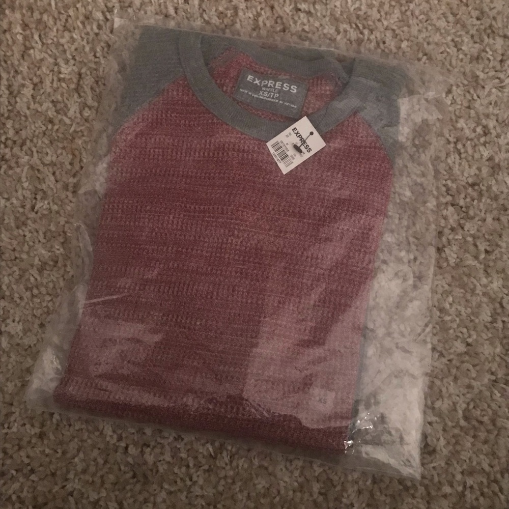 Henley styled waffle shirt